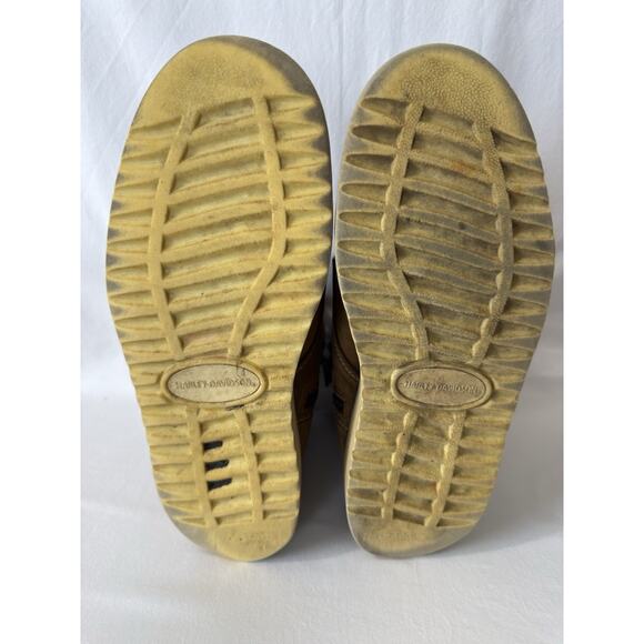 Harley-Davidson Men’s Brown Leather Motorcycle Boots Lace-Up Size 8.5M D93136 - Picture 11 of 13